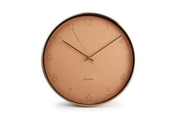 salt and pepper klok roos goud WALL CLOCK 31CM PINK WITH FRAME GOLD ZONE