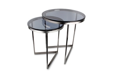 bijzettafel side table interior living furniture Rama black smoked glass 